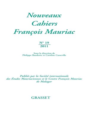cover image of Nouveaux cahiers François Mauriac N°19